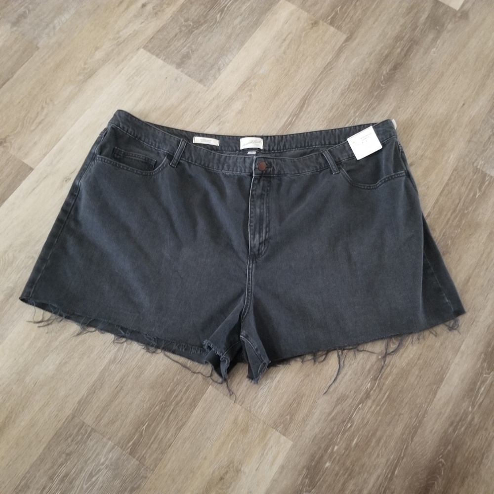 Women's High-Rise Black Denim Shorts